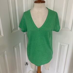Banana Republic Vibrant Green V-Neck Tee